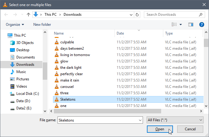 convert file with vlc